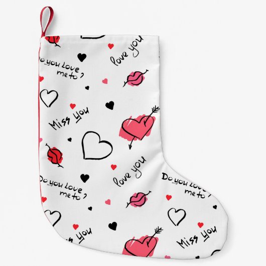 Petite Chaussette De Noël Valentine's Hearts Arrow sans couture (Devant)