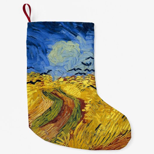 Petite Chaussette De Noël Van Gogh Champs de blé Impressionniste Peinture (Devant)