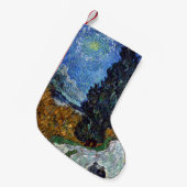 Petite Chaussette De Noël Van Gogh Road Avec Cyprès Impressionnisme (Devant (Accrochage))