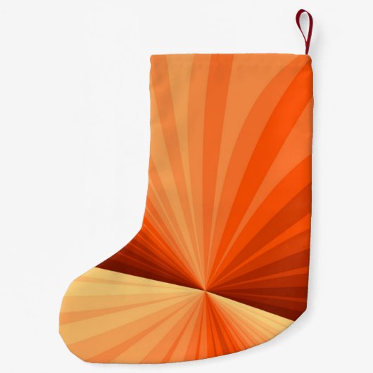 Petite Chaussette De Noël Vanille rouge orange Abstraite moderne Nom fractal (Dos)