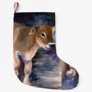 Petite Chaussette De Noël Veau de Suisse Brown
