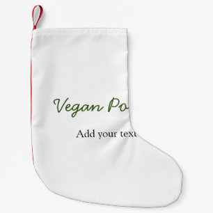 Petite Chaussette De Noël Vegan pouvoir allez vert ajouter votre texte nom p