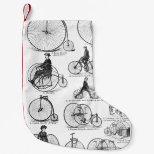 Petite Chaussette De Noël Vélo à grande roue Penny Farthing