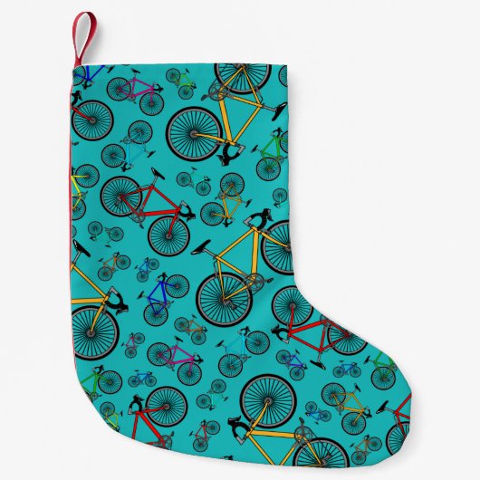 Petite Chaussette De Noël Vélos turquoise (Devant)