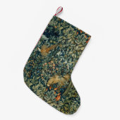 Petite Chaussette De Noël VERDURE,ANIMAUX FORESTIERS Faisant,Fox,Flore verte (Devant (Accrochage))