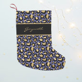 Petite Chaussette De Noël Veri Peri violet Empreinte de léopard noir avec no