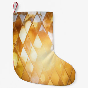Petite Chaussette De Noël Verre en mosaïque dorée brillante