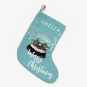 Petite Chaussette De Noël Verre Snowball Village d'hiver Foliing Noël (Devant (Accrochage))