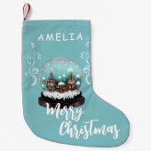 Petite Chaussette De Noël Verre Snowball Village d'hiver Foliing Noël (Devant)