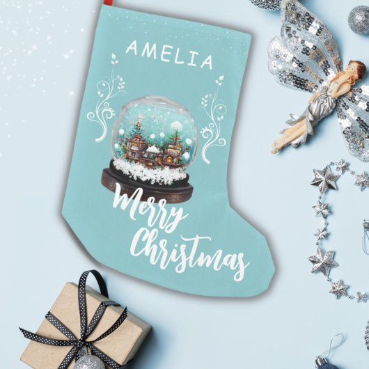 Petite Chaussette De Noël Verre Snowball Village d'hiver Foliing Noël