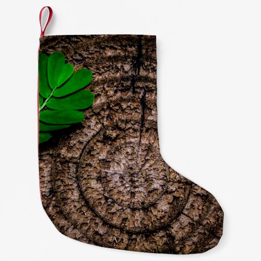 Petite Chaussette De Noël vert de souche Abstraite (Devant)