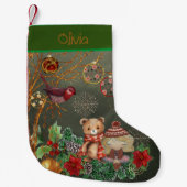 Petite Chaussette De Noël Vert enfant (Devant)