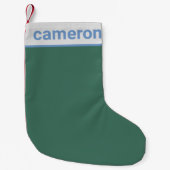 Petite Chaussette De Noël Vert et bleu Simple Moderne Personnalisé (Devant)