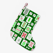 Petite Chaussette De Noël vert noël mahjong chinois jeu de tuiles asiatiques (Devant (Accrochage))