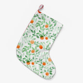 Petite Chaussette De Noël Vert orange Tangerine Provence Aquarelle (Devant (Accrochage))