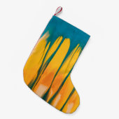 PETITE CHAUSSETTE DE NOËL VÊTEMENT JAUNE ET BLEU (Devant (Accrochage))