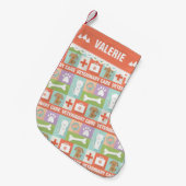 Petite Chaussette De Noël Vétérinaire de soins pour animaux (Devant (Accrochage))