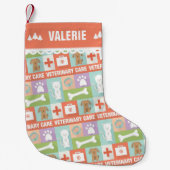 Petite Chaussette De Noël Vétérinaire de soins pour animaux (Devant)
