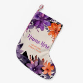 Petite Chaussette De Noël Vibes de Noël mauve et orange (Devant (Accrochage))