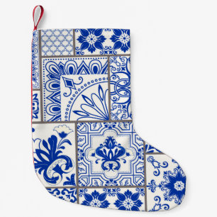 Petite Chaussette De Noël Victorian Majolica : Patchwork Tile Motif.