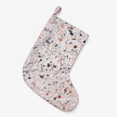 Petite Chaussette De Noël Vieille texture terrazzo, motif d'hamper. (Devant (Accrochage))