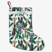Petite Chaussette De Noël Vierge Zebra Elephant Giraffe Safari Animals (Devant)