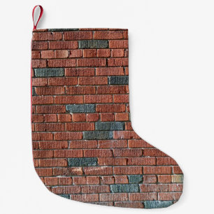 Petite Chaussette De Noël Vieux mur de briques rougeâtre/brunâtre