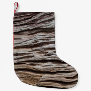 Petite Chaussette De Noël Vieux vintage en bois textureabstrait, décoration