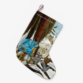 Petite Chaussette De Noël Viking Cat Blue Dragon (Devant (Accrochage))