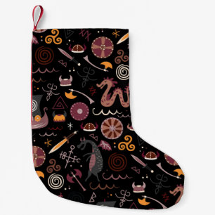 Petite Chaussette De Noël Viking motif design graphique transparent