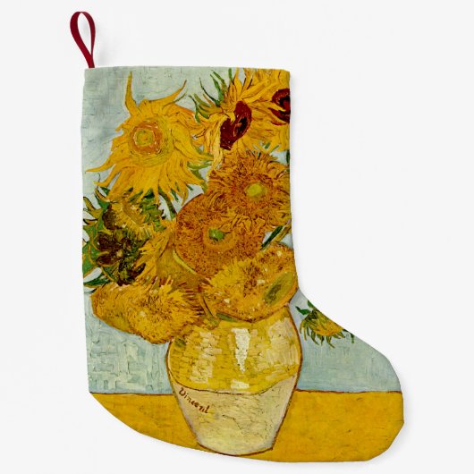 Petite Chaussette De Noël Vincent Van Gogh 12 Tournesols Impressionniste (Devant)
