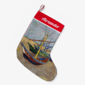 Petite Chaussette De Noël Vincent van Gogh - Bateaux de pêche sur la plage (Devant (Accrochage))
