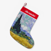 Petite Chaussette De Noël Vincent Van Gogh - Champ de blé avec cyprès (Devant (Accrochage))