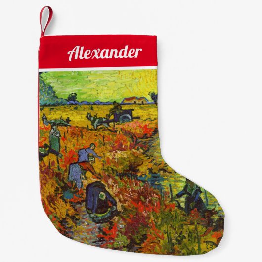 Petite Chaussette De Noël Vincent van Gogh - Le vignoble rouge (Devant)
