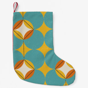 Petite Chaussette De Noël Vintage Abstrait, Motif scandinave géométrique.