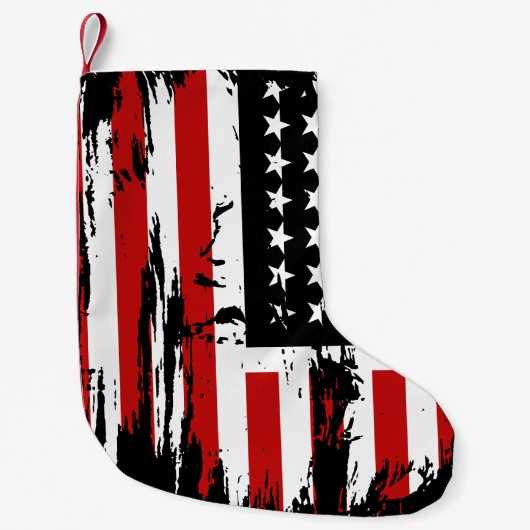 Petite Chaussette De Noël Vintage American  Flag  (Devant)