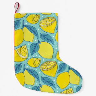 Petite Chaussette De Noël Vintage citron frais fruits tropicaux sans soudure