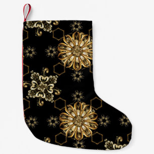 Petite Chaussette De Noël Vintage Classique : Oriental Doré Sans Seamless.