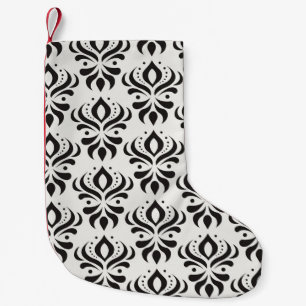 Petite Chaussette De Noël Vintage damassé floral sans couture motif. Tablett