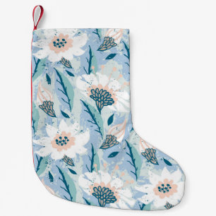 Petite Chaussette De Noël Vintage floral peint à la main