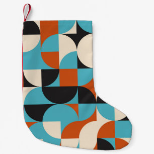 Petite Chaussette De Noël Vintage moderne : Formes géométriques rétro.