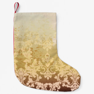 Petite Chaussette De Noël Vintage motif baroque, luxe ornemental.