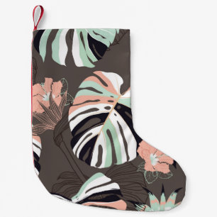Petite Chaussette De Noël Vintage motif sans couture. Fl tropical contempora