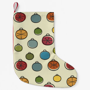 Petite Chaussette De Noël Vintage Noël Atomique époque colorée Ornements