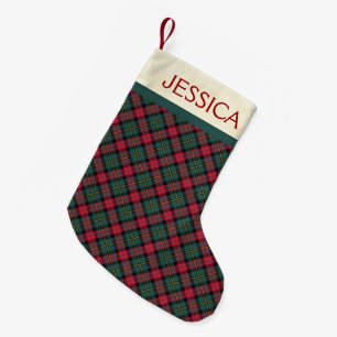 Petite Chaussette De Noël Vintage Noël Plaid Stockage de Noël