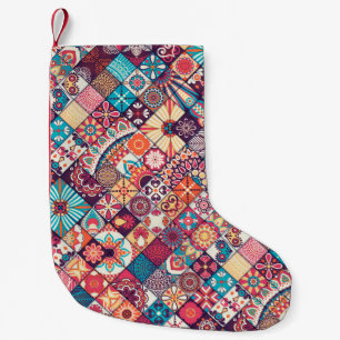 Petite Chaussette De Noël Vintage Sans Seamless : Main Islamique Dessinée.
