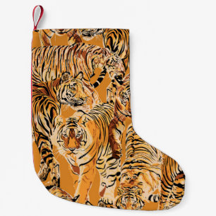 Petite Chaussette De Noël Vintage Tiger Safari Motif de la faune
