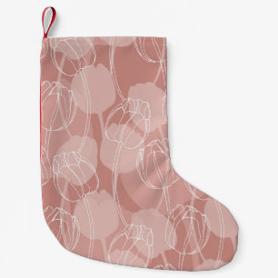 Petite Chaussette De Noël Vintage Tulipes blanches Arrière - plan rose