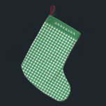 Petite Chaussette De Noël Vintage vert et blanc En vichy Plaid Personnalisé<br><div class="desc">Vintage vert et blanc En vichy Plaid Personnalisé Noël Stocker</div>