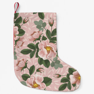 Petite Chaussette De Noël Vintages Roses sauvages : Arrière - plan floral